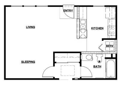 Waterfront Studio 265-102 265-102 floor plan